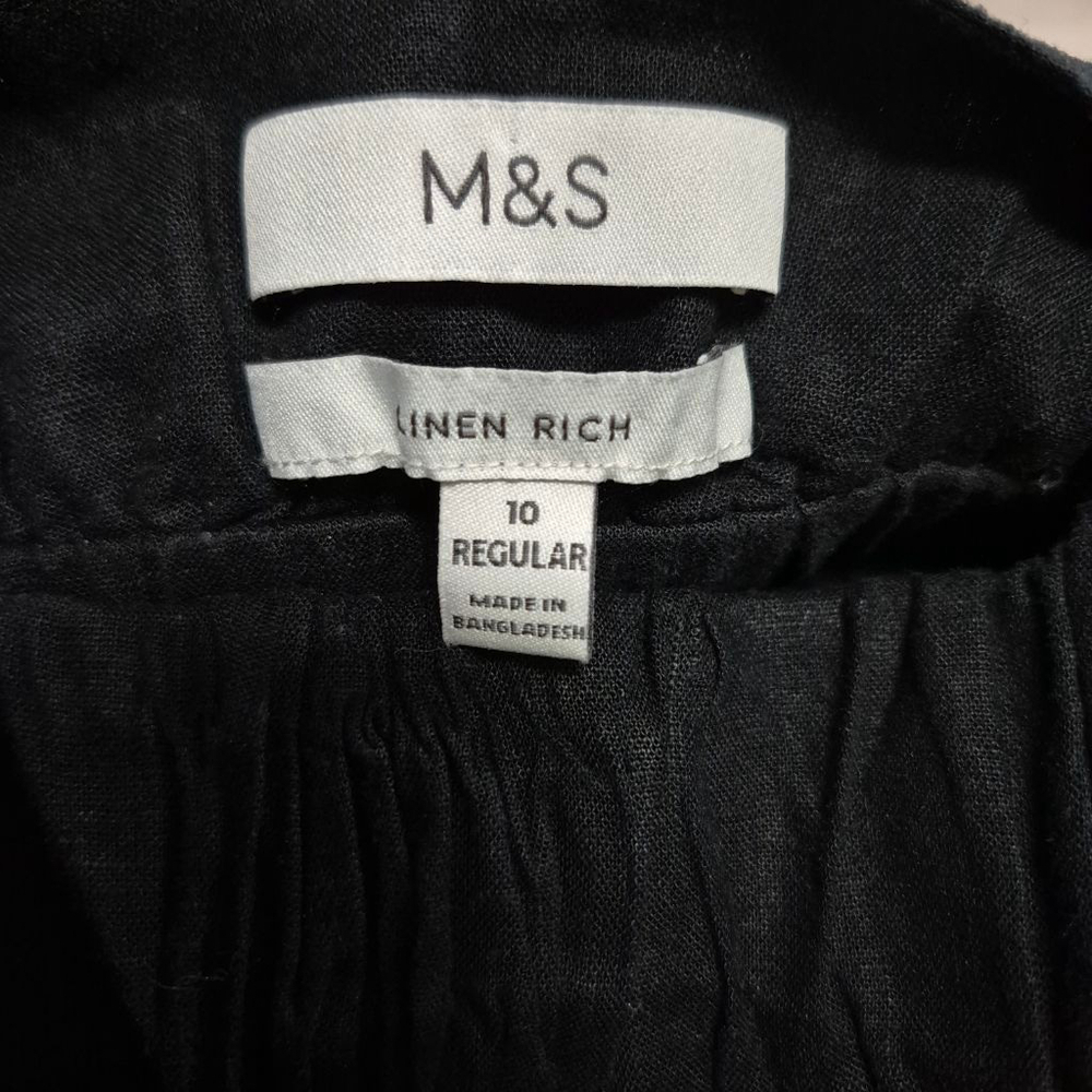 Women's M&S Black Linen Rich Jumpsuit Size 10 - Picture 5 of 11